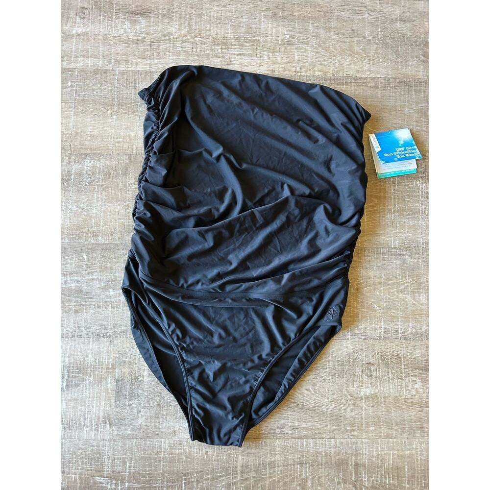 Coolibar Lanikai Swim Bottom Womens XL Black UPF 50+ High Waist Beach NWT